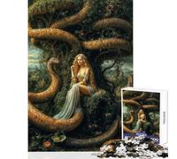 Puzzle per adulti da 1000 pezzi Eva e il serpente nel giardino dell'Eden allegoria Gioco rilassante adatto alle coppie giocattolo educativo regalo per amici e familiari (50x75cm)
