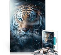 Puzzle per adulti da 1000 pezzi “faccia di tigre selvaggia della neve” Fatto di legno,per età 14+ Gioco antistress per famiglie, sfida difficile Un'opera d'arte。misurare:50x75cm/19.68x29.52pollice