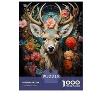 Puzzle Per Adulti Da 1000 Pezzi Fantasy Deer Art Print Puzzle Per Adulti Gioco Pratico Sfida Difficile Aiuta Ad Allenare Il Cervello 38x26cm/1000pcs