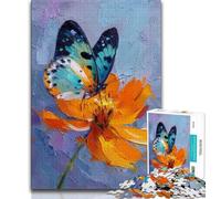 Puzzle per adulti da 1000 pezzi, farfalle e margherite, sfida difficile contro lo stress, ideale come regalo per tutta la famiglia dai 14 anni in su, 38x26cm