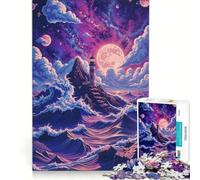 Puzzle per adulti da 1000 pezzi "Faro sotto il cielo cosmico", gioco interattivo, difficile e stimolante, collezione d'artista, belle arti 38x52cm