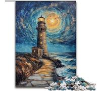 Puzzle per adulti da 1000 pezzi "Faro sotto il cielo notturno" Puzzle da 1000 pezzi per adulti Serata di giochi in famiglia Esperienza visiva stimolante e gratificante (dimensioni 50x75cm)
