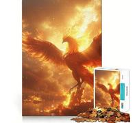 Puzzle per adulti da 1000 pezzi,fenice ardente,fuoco solare,incastri lisci,divertente gioco di concentrazione mentale,gioco casual,regalo di compleanno (38x52cm)