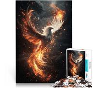 Puzzle per adulti da 1000 pezzi Fenice in fiamme Fatto di legno per e da 14 anni in su decorazione da parete del gioco Regali unici per compleanno e Natale misurare:50x75cm