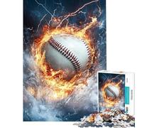 Puzzle per adulti da 1000 pezzi Fiamme e Ghiaccio Scontro di Baseball Gioco Intellettuale Giochi per famiglie Decorazione perfetta Ottimo regalo e Giocattolo (dimensioni 38x52cm)