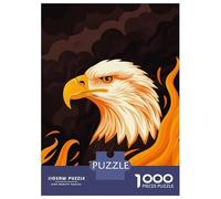 Puzzle Per Adulti Da 1000 Pezzi Fierce Eagle Vector Portrait with Fiery Backdrop Puzzle Per Adulti Giochi Divertenti Regali Per Donne Difficili E Stimolanti 70x50cm/1000pcs