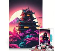 Puzzle per adulti da 1000 pezzi, Fiori di ciliegio, Giappone, magia, giochi rilassanti, difficoltà elevata, con poster abbinato e foglio di curiosità 38x52cm