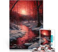 Puzzle per adulti da 1000 pezzi Fiume di sangue nella neve Fatto di cartone per età pari o superiore a 14 anni Gioco impossibile Regali di giochi impegnativi misurare:26x38cm/10.24 x 14.96pollice