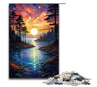 Puzzle per adulti da 1000 pezzi Fiume sotto il tramonto Puzzle per famiglie Ottimo regalo per adolescenti dai 14 anni in su 75x50 cm