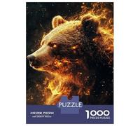 Puzzle Per Adulti Da 1000 Pezzi Flaming Bear Majesty -4 Puzzle Gioco Rompicapo Per Divertimento in Famiglia Interazione Genitore-figlio 52x38cm/1000pcs