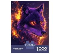 Puzzle Per Adulti Da 1000 Pezzi Flaming Wolf Majesty -5 Puzzle Per Adolescenti Gioco Pratico Decorazione Per La Casa Regali Di Natale E Compleanno 52x38cm/1000pcs
