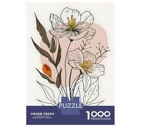 Puzzle Per Adulti Da 1000 Pezzi Floral Line Art with Abstract Background Puzzle Gioco Rompicapo Per Divertimento in Famiglia Interazione Genitore-figlio 70x50cm/1000pcs