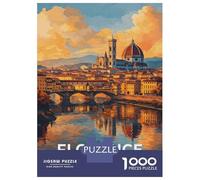 Puzzle Per Adulti Da 1000 Pezzi Florence Cityscape with Ponte Vecchio Puzzle Per Adulti, Rompicapo, Divertente E Umoristico, Ideale Come Regalo 38x26cm/1000pcs