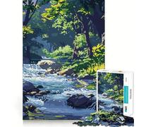 Puzzle per adulti da 1000 pezzi,foresta,fiume,pixel art,bordi sottili,giocattolo creativo per risolvere problemi,rilassante,gioco di compleanno,artistico (38x26cm)