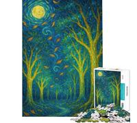 Puzzle per adulti da 1000 pezzi "Foresta incantata sotto un cielo vorticoso" giocattolo decorativo da parete taglio di precisione regalo di Natale e compleanno (dimensioni 50x75cm)