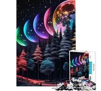 Puzzle per adulti da 1000 pezzi Foresta mistica della luna e dell'arcobaleno giocattoli antistress un'opera d'arte regalo per amici e familiari (dimensioni 50x75cm)