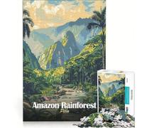 Puzzle per adulti da 1000 pezzi: Foresta pluviale amazzonica, Perù, poster di viaggio, gioco educativo, per divertimento in famiglia, ideale come regalo per tutta la famiglia 38x52cm