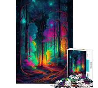 Puzzle per adulti da 1000 pezzi foresta psichedelica gioco interattivo un'opera d'arte compleanno e Natale (dimensioni 50x75cm)