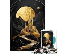 Puzzle per adulti da 1000 pezzi Fortezza dorata al chiaro di luna gioco rompicapo giocattolo intellettuale ottimo regalo per chi ama giocare e migliorare la memoria (dimensioni 38x26cm)
