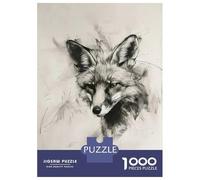 Puzzle Per Adulti Da 1000 Pezzi Fox Head In Charcoal Puzzle Per Adulti Gioco Pratico Decorazione Da Parete Per Compleanno, Natale 70x50cm/1000pcs