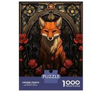 Puzzle Per Adulti Da 1000 Pezzi Fox Stained Glass Puzzle Per Adulti Gioco Rompicapo Regali Per Donne Attività Divertenti A Casa 38x26cm/1000pcs