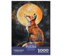 Puzzle Per Adulti Da 1000 Pezzi Fox Under Moonlight-1 Puzzle Per Adulti Gioco Rompicapo Taglio Di Precisione Sfida Educativa 52x38cm/1000pcs