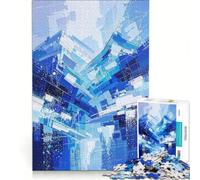 Puzzle per adulti da 1000 pezzi "Frammenti di montagna blu cristallina", gioco pratico, taglio di precisione, regalo di compleanno e per occasioni speciali 38x26cm