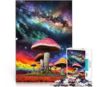 Puzzle per adulti da 1000 pezzi Fungo psichedelico Fatto di legno Adatto a partire dai 14 anni Sollievo dallo stress Regali interessanti per ridurre lo stress misurare：50x75cm