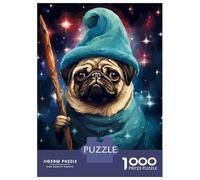Puzzle Per Adulti Da 1000 Pezzi Funny Pug Wizard Pixel Art Puzzle Per Adulti Gioco Rompicapo Regali Per Donne Attività Divertenti A Casa 52x38cm/1000pcs