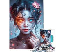 Puzzle per adulti da 1000 pezzi "Fuoco e Ghiaccio - Donna" Puzzle per adulti Gioco rilassante Perfetto come decorazione Ideale come regalo (Dimensioni 38x26cm)