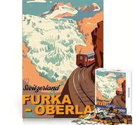 Puzzle per adulti da 1000 pezzi Furka Oberlap Railway Seamless Edge Play Problem Solving Toy Idle Fun Time Xmas Scene Art (38x26cm)