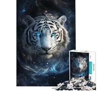 Puzzle per adulti da 1000 pezzi Galactic Tiger Gaze puzzle per adolescenti attività divertenti per passare il tempo a casa durante le vacanze gioco di sfida unico 38x26cm