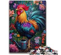 Puzzle per adulti da 1000 pezzi "Gallo in giardino" per divertimento in famiglia, ideale come regalo per tutta la famiglia dai 14 anni in su, 26x38cm