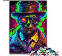 Puzzle per adulti da 1000 pezzi Gangster Zombie Puzzle color neon per adulti dimensioni 26x38cm Perfetto per Halloween, Natale, regalo di compleanno