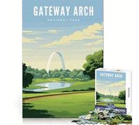 Puzzle per adulti da 1000 pezzi,Gateway Arch National Park,taglio netto,gioco per esercitare la mente,gioco per il tempo libero,decorazione natalizia per la casa (50x75cm)