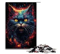 Puzzle per adulti da 1000 pezzi Gatti psichedelici colorati di Demonic Cosmic Cats Modello da assemblare Aiuta il cervello a esercitare Giocattoli avvincenti per coltivare la pazienza 75x50cm