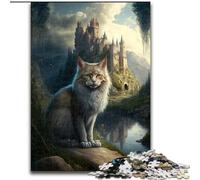 Puzzle per adulti da 1000 pezzi "Gatti su un pianeta alieno" in legno, perfetto per decorare la casa o l'ufficio, regalo di Natale ideale, 50x75cm, gioco interattivo per famiglie