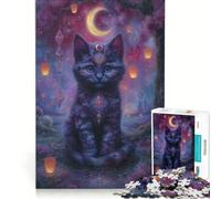 Puzzle per adulti da 1000 pezzi: Gattino mistico in un giardino incantato gioco pratico rilassante e stimolante per la mente regalo di compleanno regalo di viaggio 38x52cm