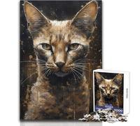 Puzzle per adulti da 1000 pezzi Gatto abissino, gioco educativo per famiglie con poteri magici, un'opera d'arte, regalo per compleanni, dimensioni 50x75cm