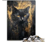 Puzzle per adulti da 1000 pezzi, gatto bianco e nero, allena la tua mente e le tue mani, regalo di compleanno unico per bambini dai 14 anni in su (dimensioni 50x75cm)