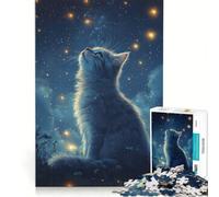 Puzzle per adulti da 1000 pezzi: Gatto che guarda le stelle, gioco pratico, analisi e logica, regalo per amici e familiari 38x52cm