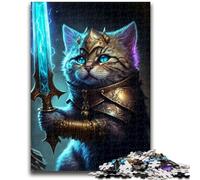 Puzzle per adulti da 1000 pezzi, gatto che tiene in braccio il primo mitico antistress, sfida difficile, migliora l'amore tra coppie, 26x38cm