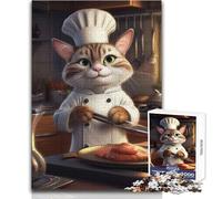 Puzzle per adulti da 1000 pezzi, gatto chef, cucina, giocattolo, gioco intellettuale, sfida difficile, idee regalo, dimensioni 50x75cm