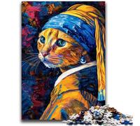 Puzzle per adulti da 1000 pezzi Gatto con l'orecchino di perla per bambini dai 14 anni in su Gioca perché è l'ideale come regalo per tutta la famiglia 50x75cm
