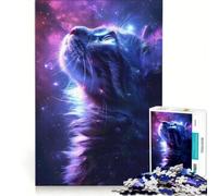 Puzzle per adulti da 1000 pezzi, Gatto Cosmico, Sguardo Universale, Giocattolo Educativo, Difficile e Sfida, Migliora l'Amore tra le Coppie 38x26cm