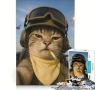 Puzzle per adulti da 1000 pezzi Gatto in guerra gioco interattivo interazione genitore-figlio compleanno e Natale 38x26cm