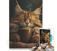 Puzzle per adulti da 1000 pezzi gatto Maine Coon giocattolo educativo difficile e stimolante per rafforzare l'amore tra le coppie 50x75cm