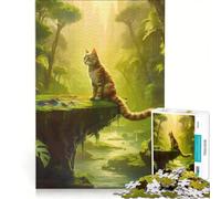 Puzzle per adulti da 1000 pezzi: Gatto nella natura, gioco pratico, analisi e logica, regalo per amici e familiari 50x75cm