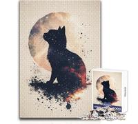 Puzzle per adulti da 1000 pezzi Gatto nello spazio Gioco di sfida unico Decorazione artistica per la casa Regalo per compleanni Dimensioni 50x75cm