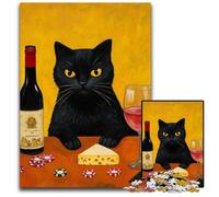 Puzzle per adulti da 1000 pezzi, Gatto nero in città, sfida per la mente, regalo perfetto per adolescenti e decorazioni per la casa, 26x38cm